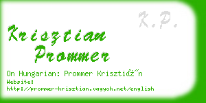 krisztian prommer business card